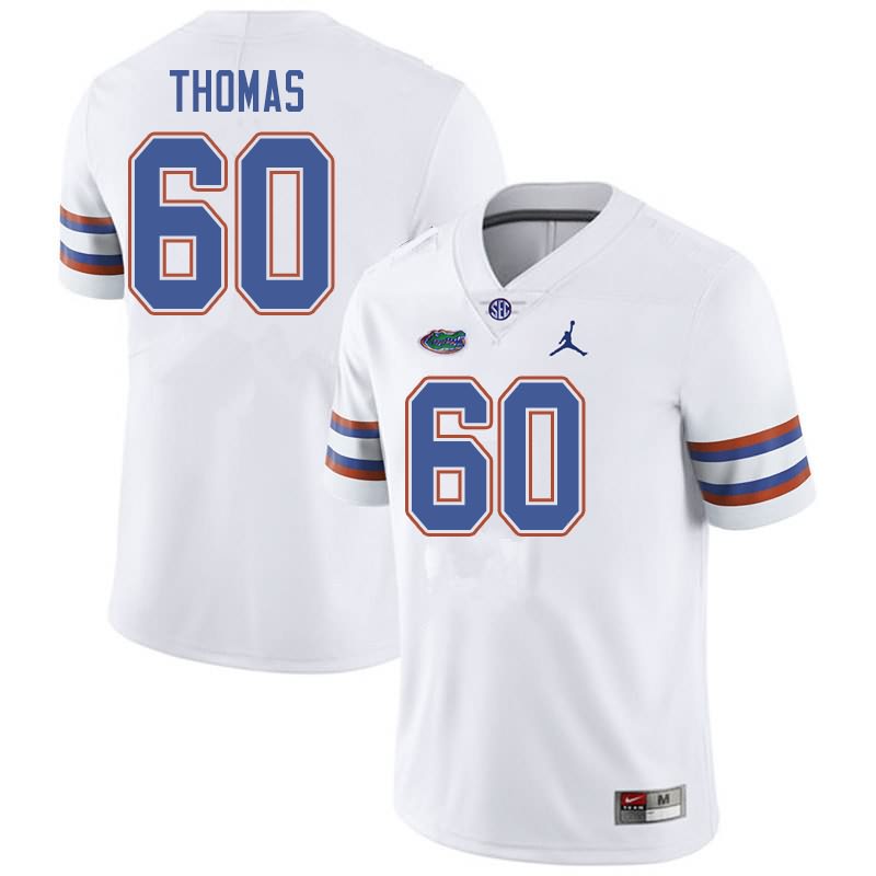 NCAA Florida Gators Da'Quan Thomas Men's #60 Jordan Brand White Stitched Authentic College Football Jersey AMF4164VP